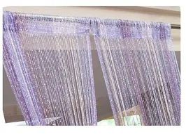 FURNISHINGKART Shining String Curtain - 6.5ft Purple  Pink-thumb1