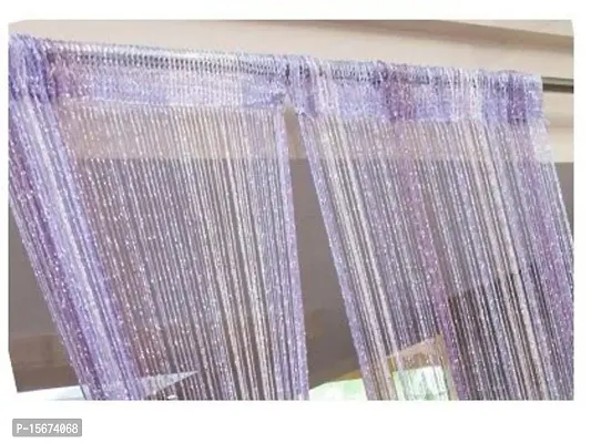 FURNISHINGKART Shining String Curtain - 6.5ft Purple  Pink-thumb2