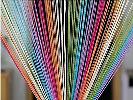 FURNISHINGKART 1Pc Beautiful 6.5 FT Multicolor 6 Decorative Thread Curtain Polyester Room Divider String Thread Room Door Curtain, 6.5FT x 3.41FT, Multicolor 6-thumb2