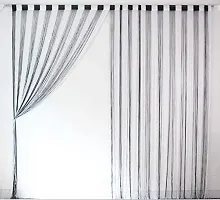 FURNISHINGKART Set of 2 Beautiful 6.5 FT Black  White Decorative Thread Curtain Polyester Room Divider String Thread Room Door Curtain, 6.5FT x 3.41FT, Black  White Multicolor-thumb3