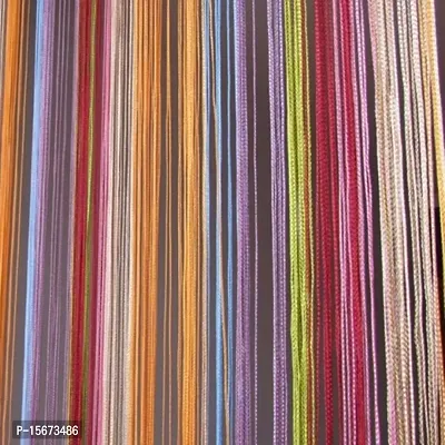 FURNISHINGKART Polyresin Seven Multicolor String Curtain, 6.5 Feet (Pack of 1)-thumb3