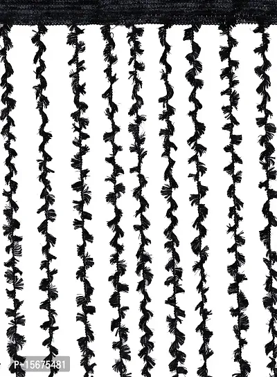 FURNISHINGKART Open Twisted String Curtain - 6.5ft Black-thumb3