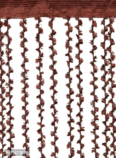 FURNISHINGKART Open Twisted String Curtain - 6.5ft Brown-thumb3