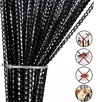 FURNISHINGKART Ribbon String Door  Window Curtain - 6.5ft Black-thumb4