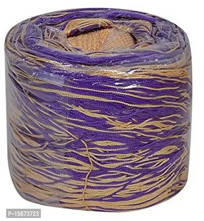 FURNISHINGKART Thread Bead String Polyester Door Curtain - 7ft, Purple-thumb2