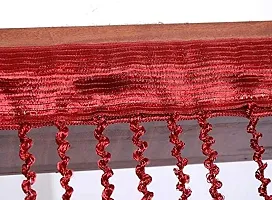 FURNISHINGKART Twisted String Curtain - 6.5ft Maroon-thumb1