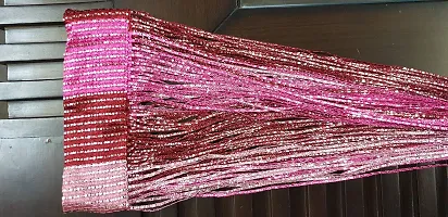 FURNISHINGKART Ribbon String Curtain - 6.5ft Maroon  Pink-thumb4