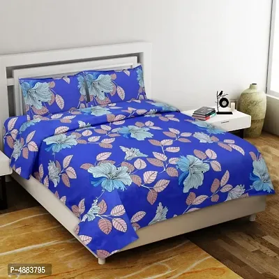 Stylish 180 TC Glace Cotton Printed Bedsheet With Pillow Cover