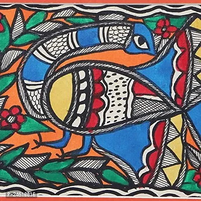 iMithila Peacock Painting ? Indian Paintings ? Traditional Artwork ? Hand Painted Artistry ? Madhubani Painting - Paintings for Home D?cor ? Framed paintings for living room  Bedroom ? Elegant and Beautiful Nature paintings for wall (6 inch x 9 inch)-thumb3