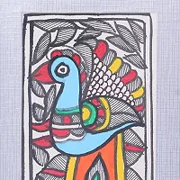 iMithila Traditional Madhubani Artwork Framed Peacock Hand Painting on A Tree for wall Elegant and Beautiful Nature (6 x 9 inch)-thumb2