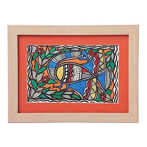 iMithila Paintings ? Indian Paintings ? Traditional Artwork ? Hand Painted Artistry ? Madhubani Painting - Paintings for Home D?cor ? Framed paintings for living room & Bedroom ? Elegant and Beautiful Nature paintings for wall (6 inch x 9 inch)