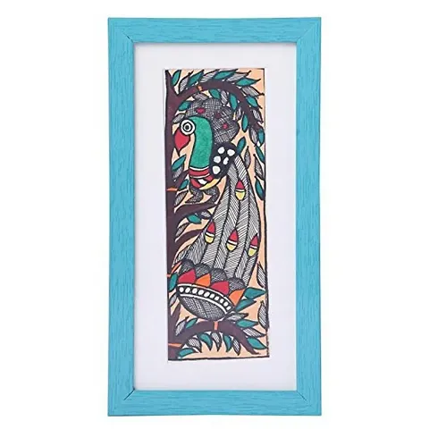 iMithila Dancing Peacock on Tree Branch Madhubani Painting (6 x 9 inch)