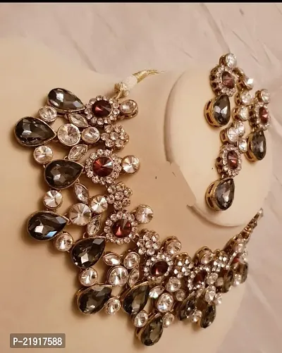 Stylish  Alloy American Diamond Jewellery Set For Women-thumb0