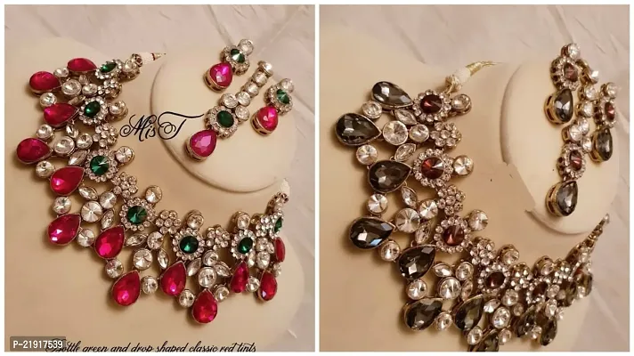 Stylish  Alloy American Diamond Jewellery Set For Women Pack Of 2