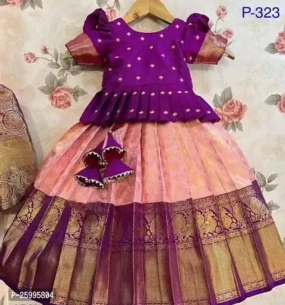 Stylish Fancy Designer Multicoloured Cotton Silk Lehenga Cholis For Girls-thumb0