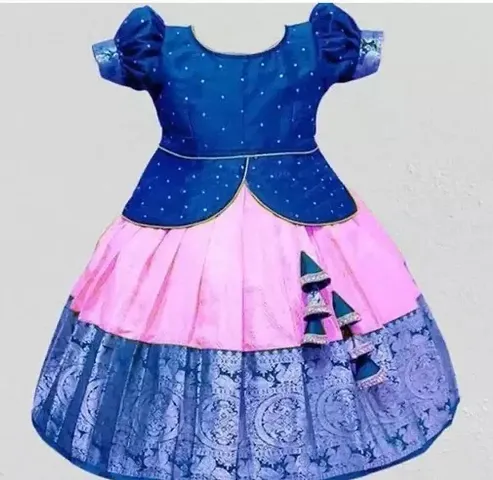 Elegant Silk Blend Self Pattern Lehenga Choli Set For Girls