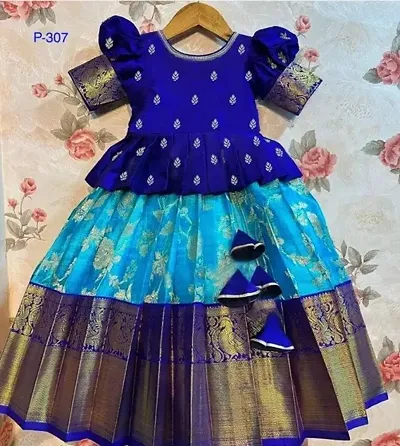 Classic Jacquard Lehenga Choli for Kids Girl