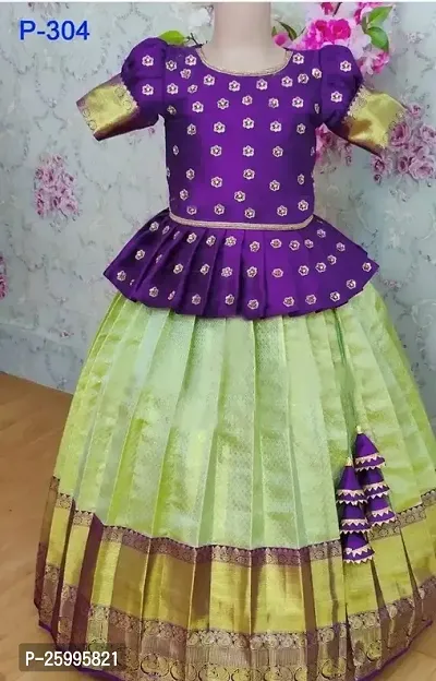 Stylish Fancy Designer Multicoloured Cotton Silk Lehenga Cholis For Girls