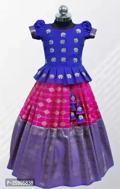 Stylish Fancy Designer Multicoloured Silk Lehenga Cholis For Girls-thumb0