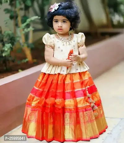 Stylish Fancy Designer Multicoloured Cotton Silk Lehenga Cholis For Girls-thumb0