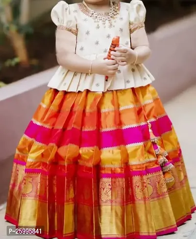 Stylish Fancy Designer Multicoloured Cotton Silk Lehenga Cholis For Girls-thumb2