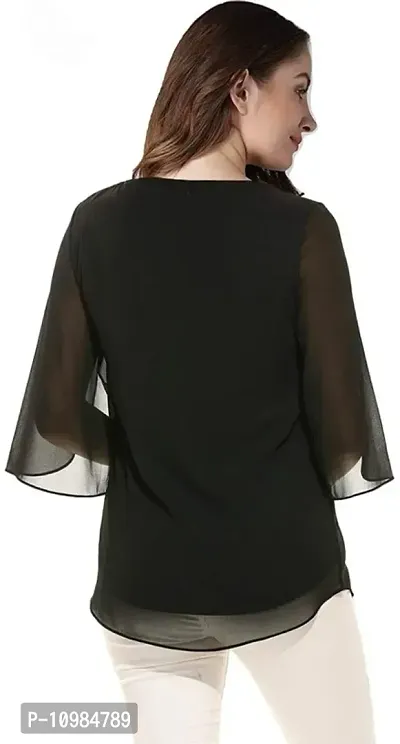 Classic Georgette Solid Tops for Womens-thumb2