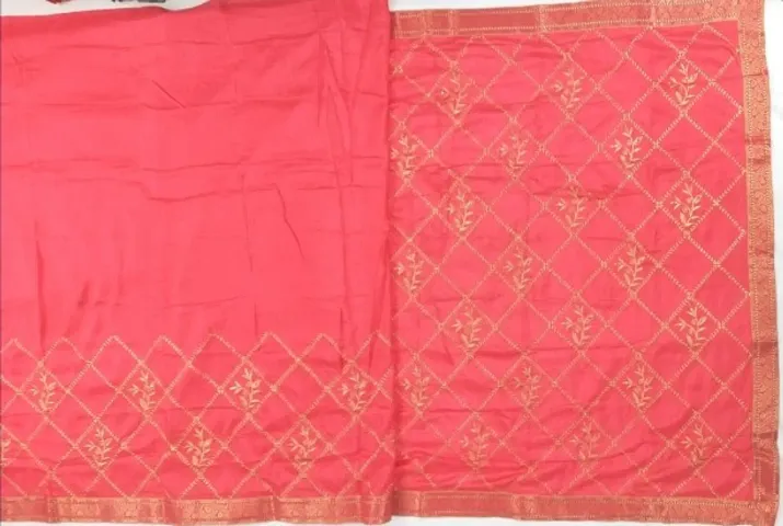 Trending Art Silk Saree with Blouse piece 