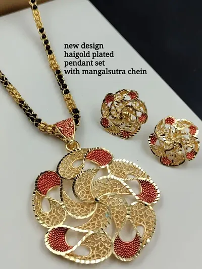 Gold Plated Artificial Beads Mangalsutra Set