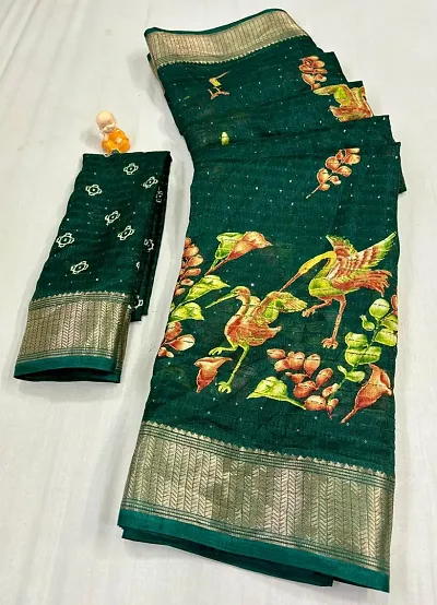 New In Silk Blend Saree with Blouse piece 