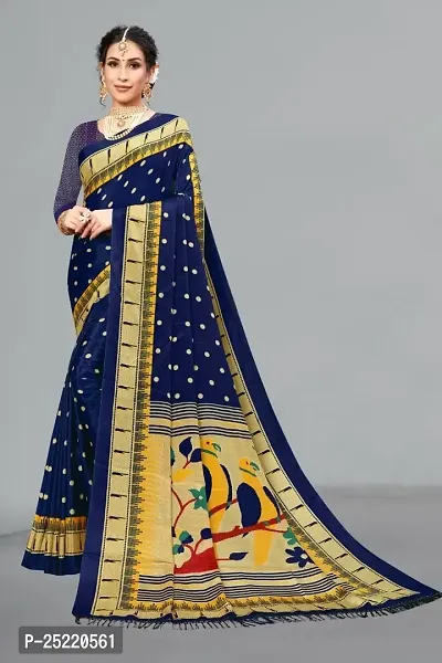 Ruhab's Women Crepe Daily Wear Digital Prints Saree With Unstitched BlouseElegant Ethnic Wear | Blue