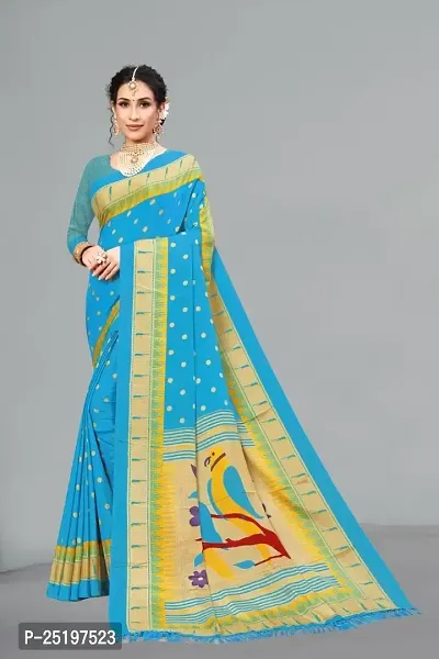 Ruhab's Women Crepe Daily Wear Digital Prints Saree With Unstitched BlouseElegant Ethnic Wear | Light Blue