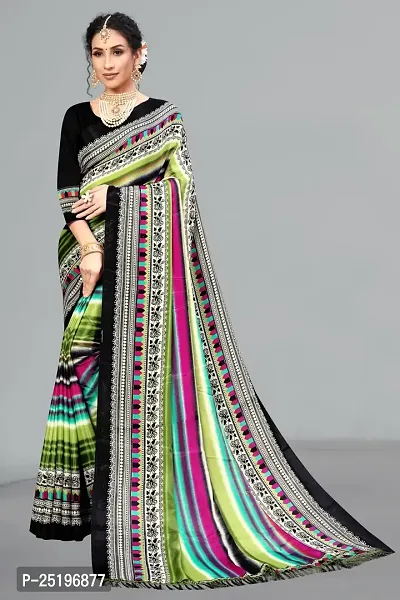 Ruhab's Women Crepe Daily Wear Digital Prints Saree With Unstitched BlouseEthnic Chic | Green-thumb0