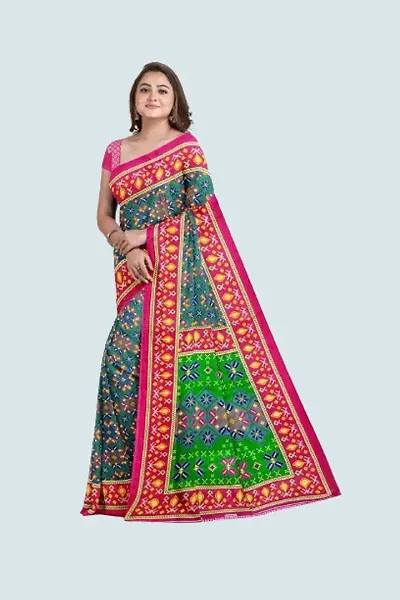 Ruhab's Women Crepe Daily Wear Solid Saree With Unstitched Blouse