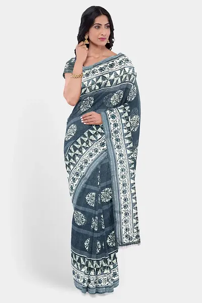 Attractive Cotton Saree with Blouse piece 