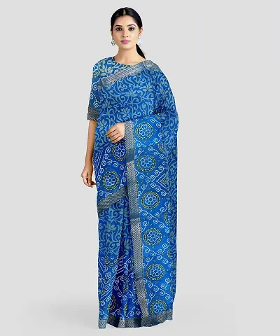 Ruhab's Women Georgette Bandhani Bandhni Saree With Unstitched Blouse | Tradition in Every Stitch