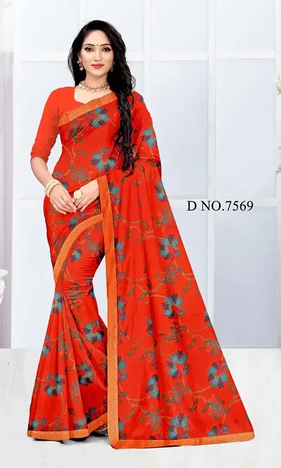 Ruhab's Women Georgette Daily Wear Floral Saree With Unstitched Blouse | Ethnic Glamour