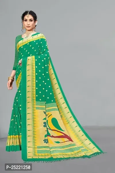 Ruhab's Women Crepe Daily Wear Digital Prints Saree With Unstitched BlouseElegant Ethnic Wear | Multicolor