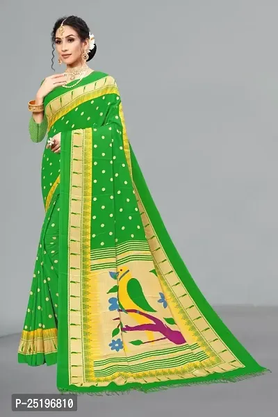 Ruhab's Women Crepe Daily Wear Digital Prints Saree With Unstitched BlouseElegant Ethnic Wear | Green
