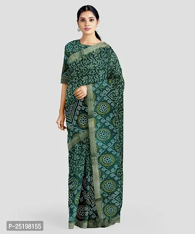 Ruhab's Women Georgette Bandhani Bandhni Saree With Unstitched BlouseTradition in Every Stitch | Green