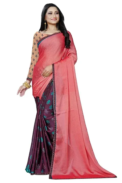 Ruhab's Women Crepe Daily Wear Geometric Saree With Unstitched Blouse |