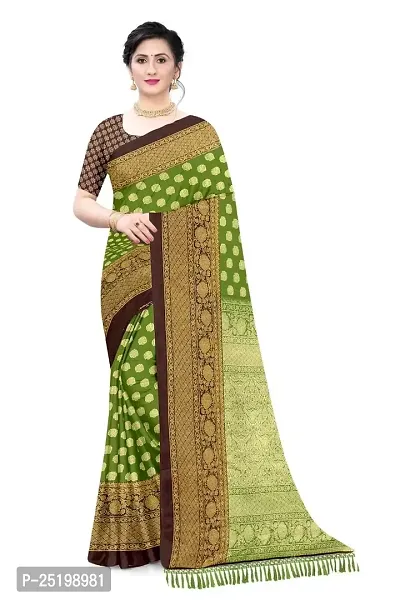 Ruhab's Women Crepe Daily Wear Saree With Unstitched BlouseHandwoven Traditions | Mehendi