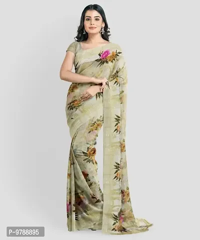 Forever Floral Printed Cotton Saree With Blouse Piece kasturi_Crem_-thumb0