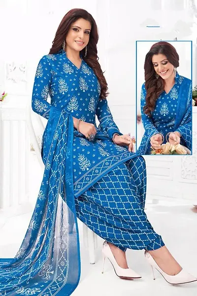 Beautiful American Crepe Dress Material with Dupatta