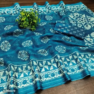 Batik Printed Cotton Saree With Blouse Piece