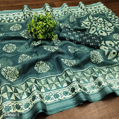 Batik Printed Cotton Saree With Blouse Piece