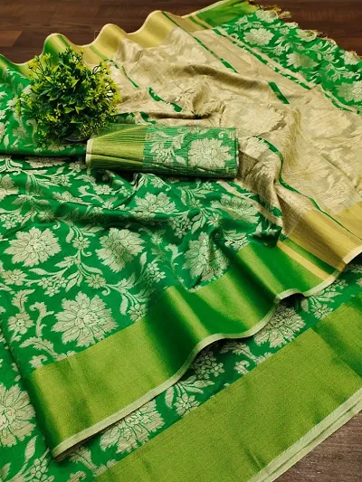 Trending Silk Blend Saree with Blouse piece 