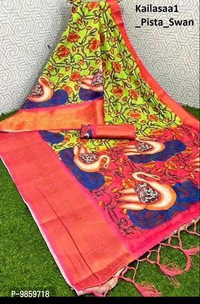 Digital Printed Designer Cotton Silk Saree