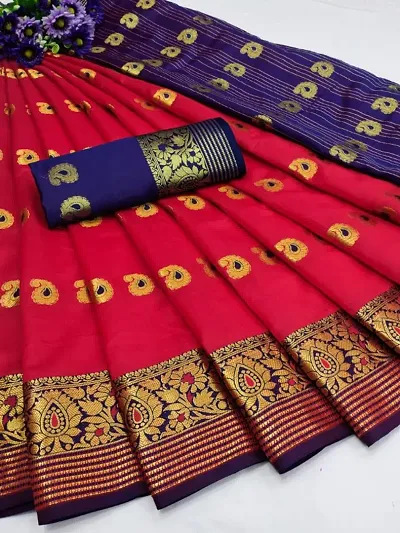 Festive Wear Zari Woven Kanjivaram Silk Saree With Blouse Piece