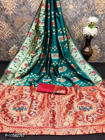 Festive Wear Jari Woven Banarsi Silk Saree With Blouse Piece
