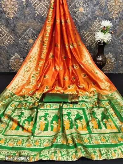 Festive Wear Jari Woven Banarsi Silk Saree With Blouse Piece-thumb0